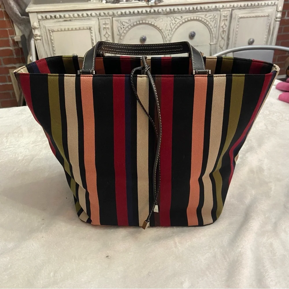 Kate Spade Vintage Canvas Striped Tote Bag Purse 90’s y2k